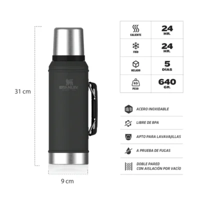 Termo Stanley Classic Negro | 950 ml - Image 3